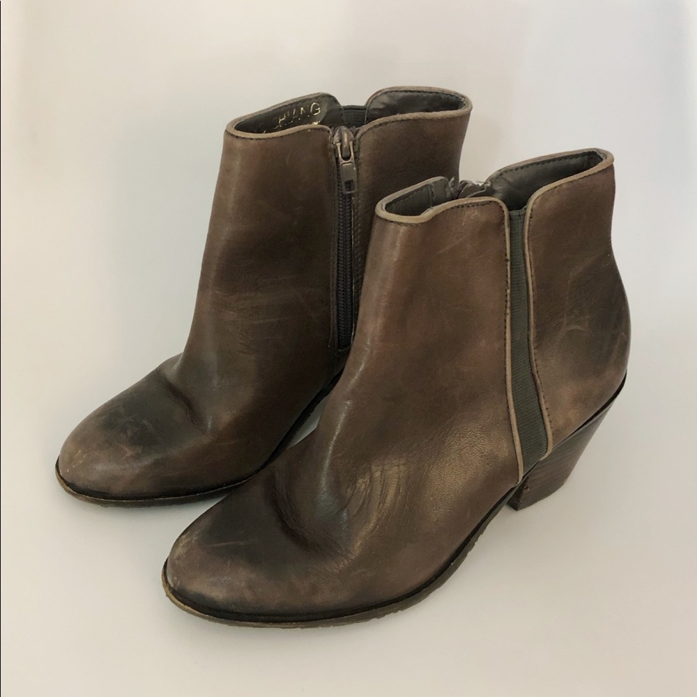 Brown Leather Booties